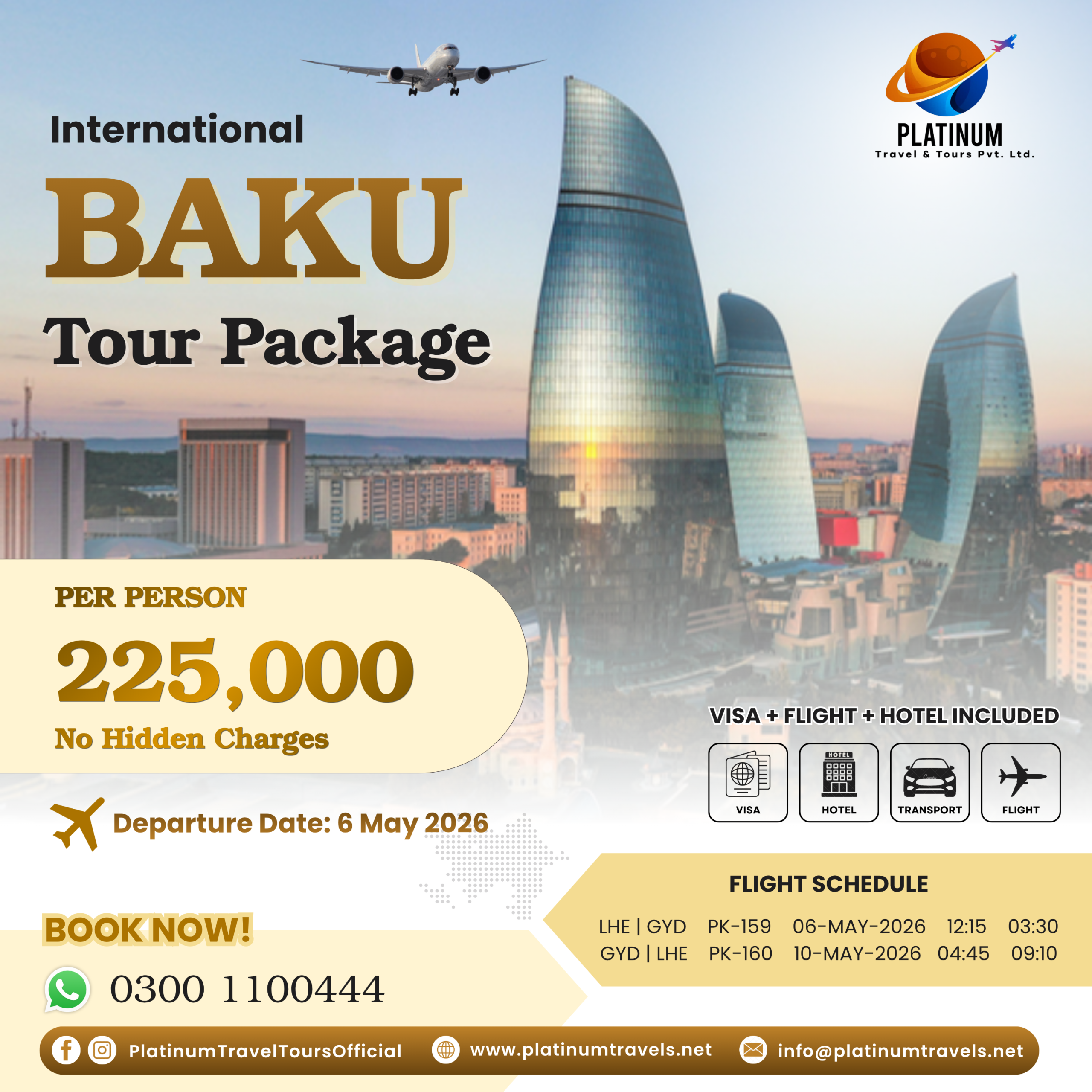 International Baku Tour Package 2026 by Platinum Travel & Tours