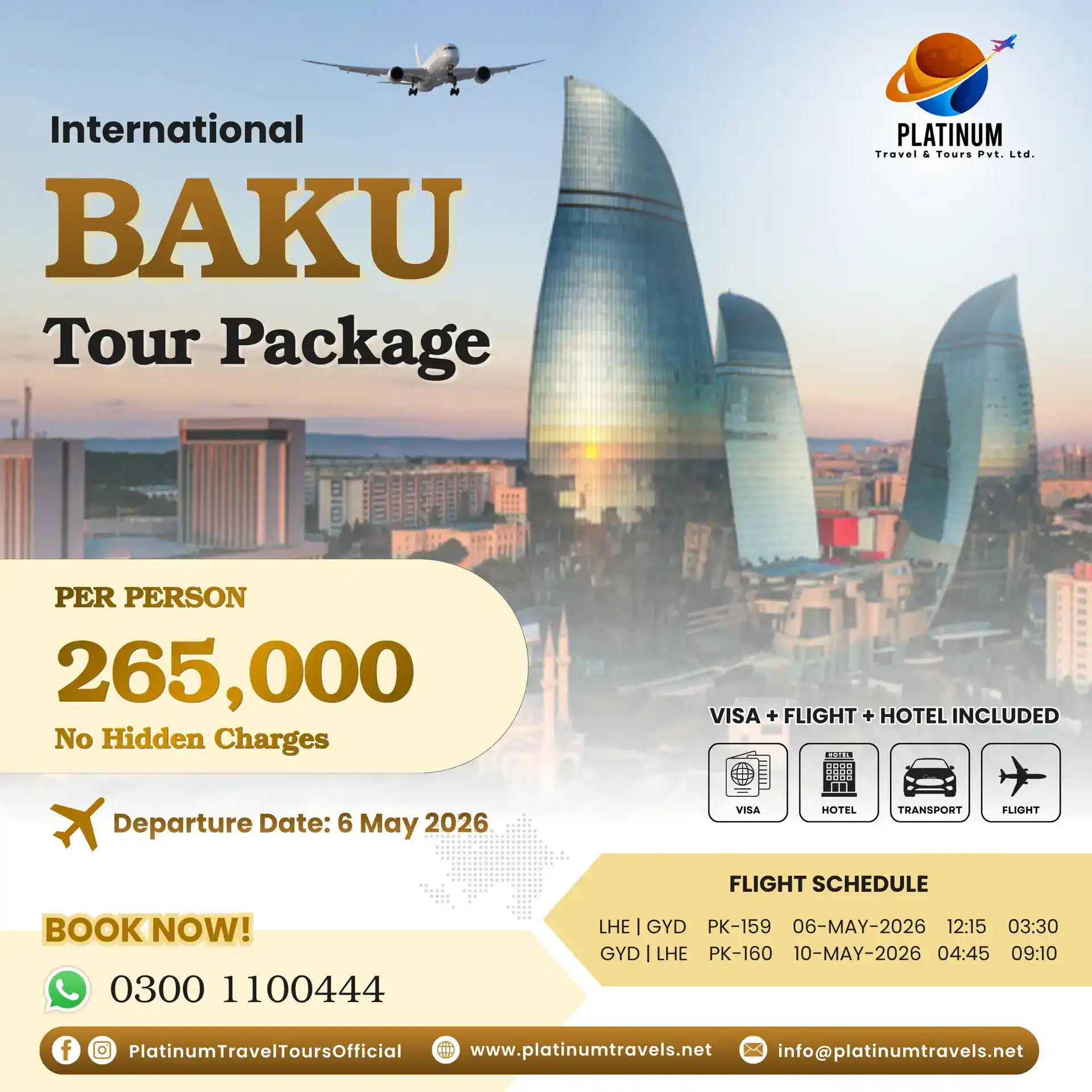 International Baku Tour Package 2026 by Platinum Travel & Tours