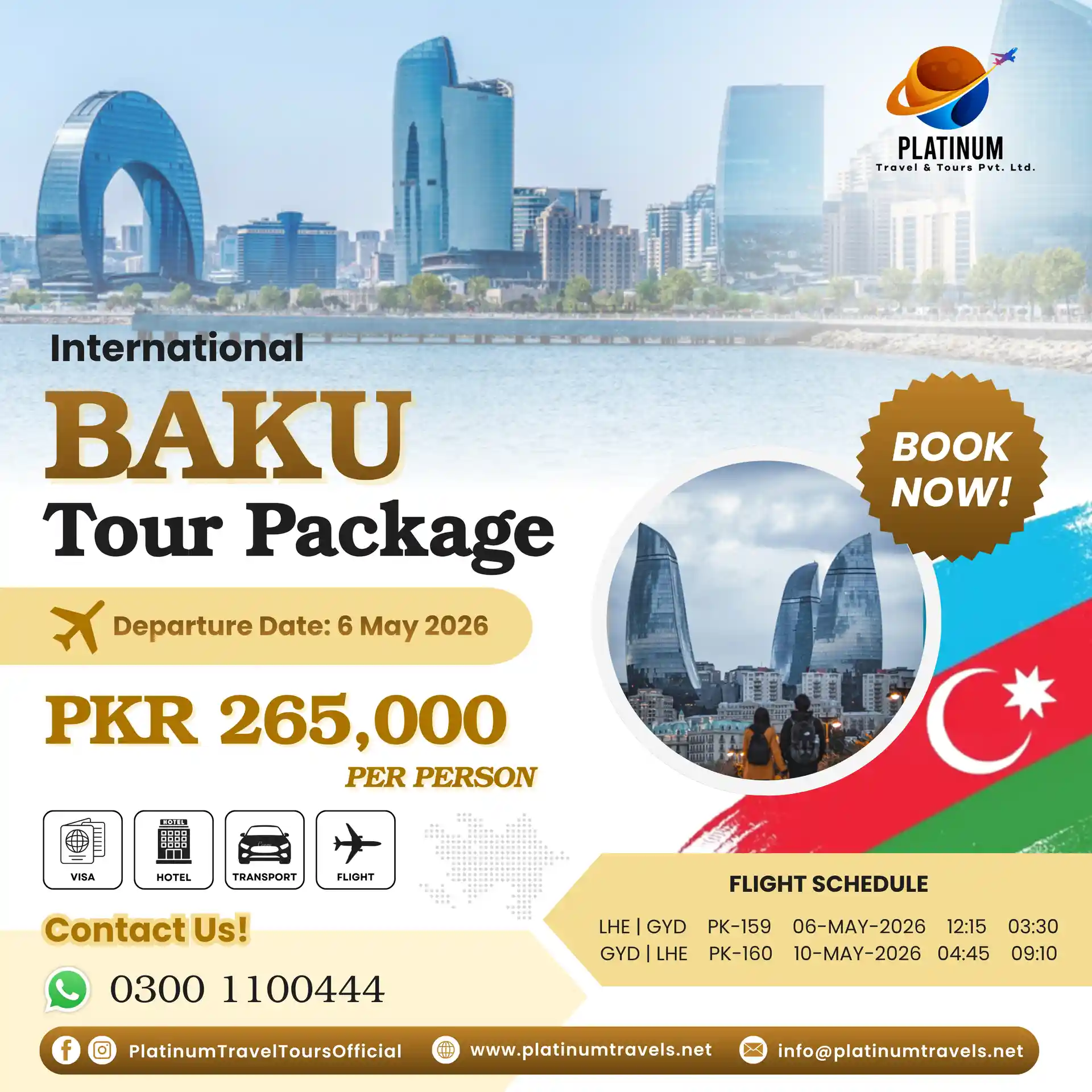 International Baku Tour Package 2026 by Platinum Travel & Tours