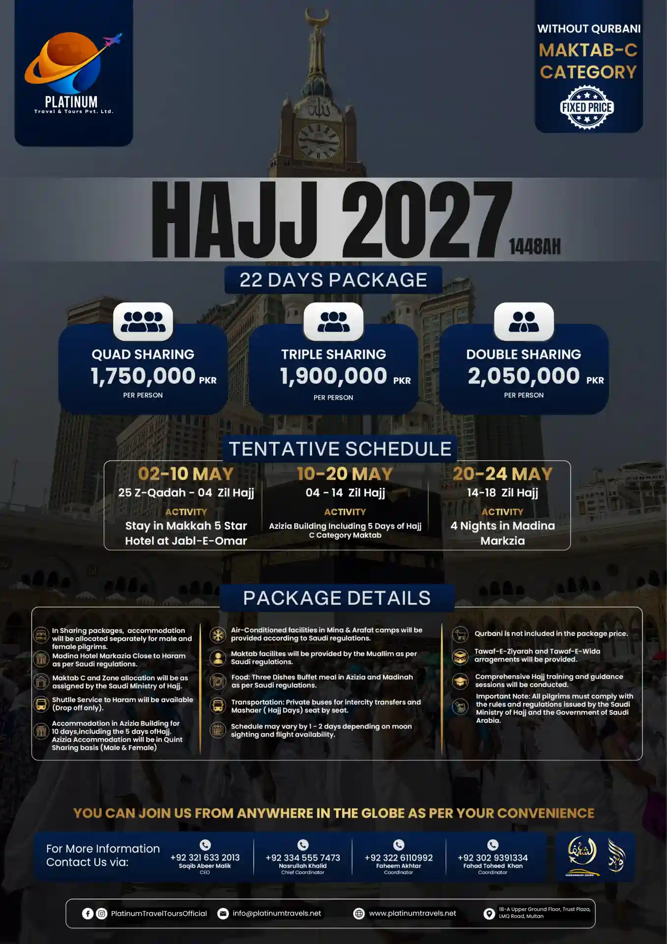22 Days Hajj Package 2027 for Pakistanis